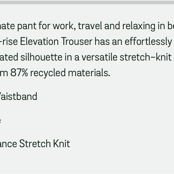 NWT Vuori Black Heather  Elevation  trouser long XL. Price is firm at 70 - Picture 4 of 5